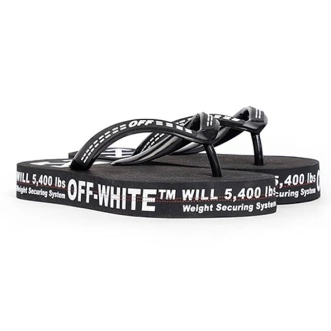 c/o virgil abloh men’ s svart-hvite industrielle flip-flops