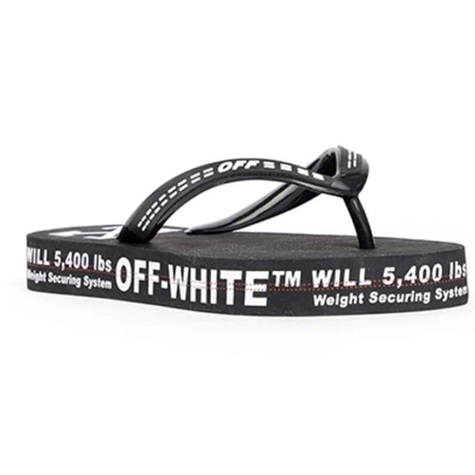 c/o virgil abloh men’ s svart-hvite industrielle flip-flops