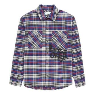 C/O VIRGIL ABLOH OW FLANELLSKJORTE MED RUTEMØNSTER BLÅ