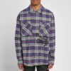 C/O VIRGIL ABLOH OW FLANELLSKJORTE MED RUTEMØNSTER BLÅ
