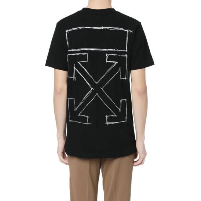 C/O VIRGIL ABLOH Short Sleeve med små mønstre, ordinær versjon, svart
