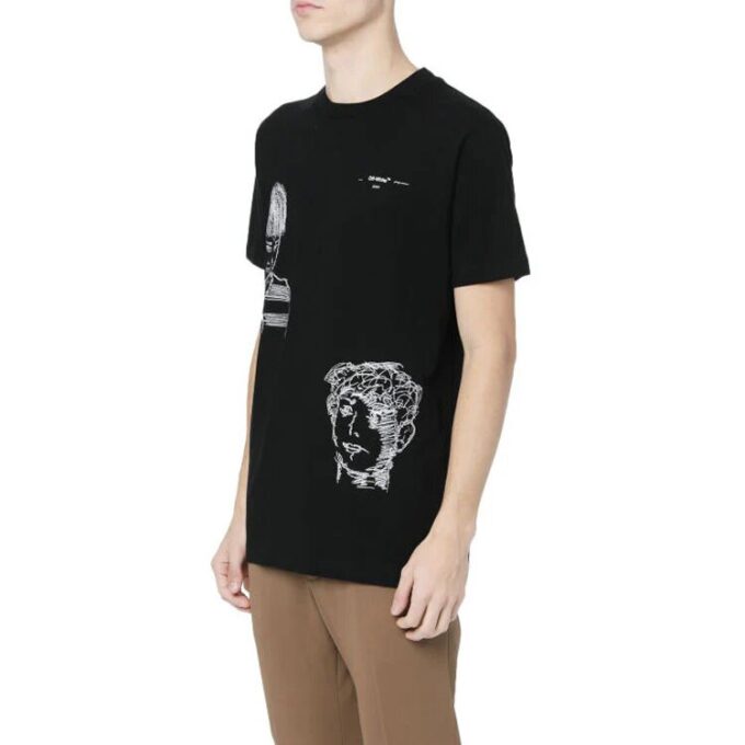 C/O VIRGIL ABLOH Short Sleeve med små mønstre, ordinær versjon, svart