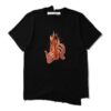 c/o VIRGIL ABLOH T-skjorte med uregelmessig flamme-trykk og korte shorts