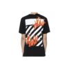 c/o VIRGIL ABLOH T-skjorte med uregelmessig flamme-trykk og korte shorts