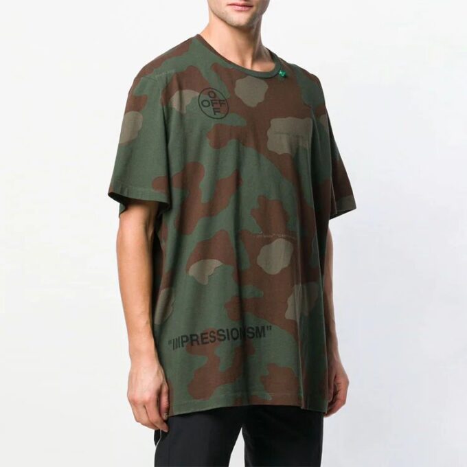 Camouflage Army Green Kortærmet Løs Shorts