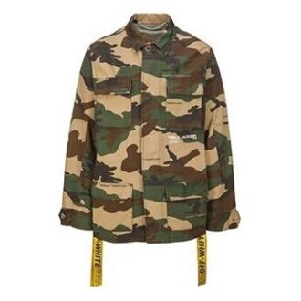 Camouflage-jakke med flere lommer, gul, cargo-stil