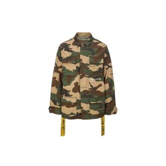 Camouflage-jakke med flere lommer, gul, cargo-stil