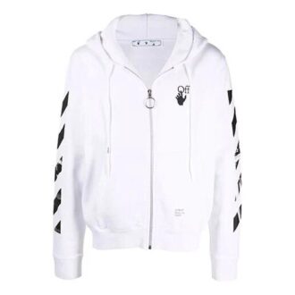 Carav Arrow Slim Zip Hoodie «Hvit/Svart»