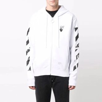 Carav Arrow Slim Zip Hoodie «Hvit/Svart»