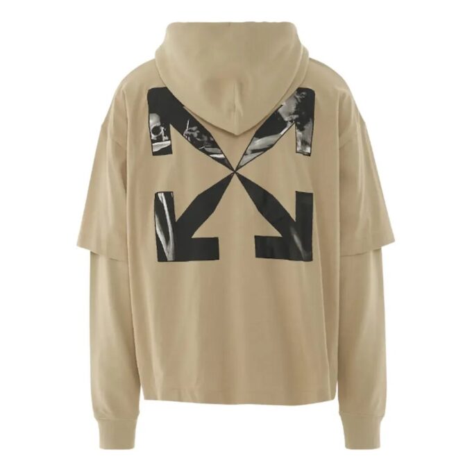 Caravaggio Arrow T-skjorte med dobbel hette «Dark Sand»