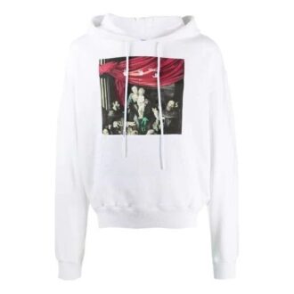 Caravaggio-maleri over hette Hvit Svart Fw20 Herre-logo-genser