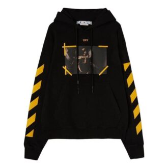 Caravaggio-Print Cotton Hoodie &laquo;Black Yellow&raquo;