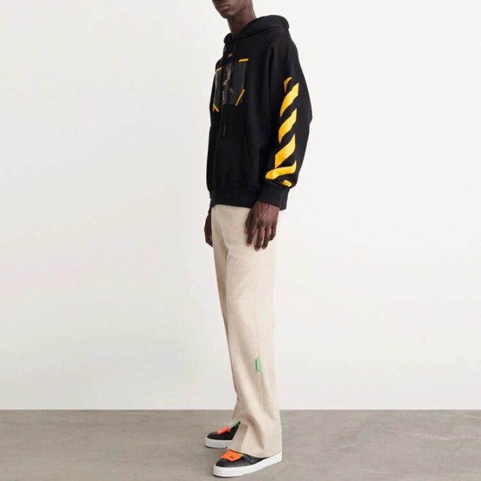 Caravaggio-Print Cotton Hoodie &laquo;Black Yellow&raquo;