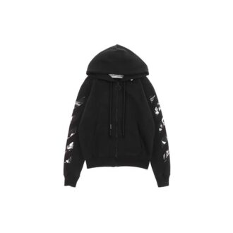 Caravaggio Square Slim Zip-hettegenser «Svart/Flerfarget»