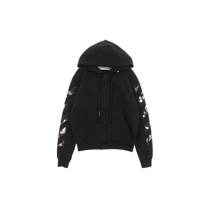 Caravaggio Square Slim Zip-hettegenser «Svart/Flerfarget»