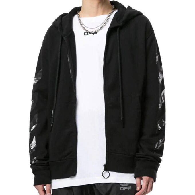 Caravaggio Square Slim Zip-hettegenser «Svart/Flerfarget»