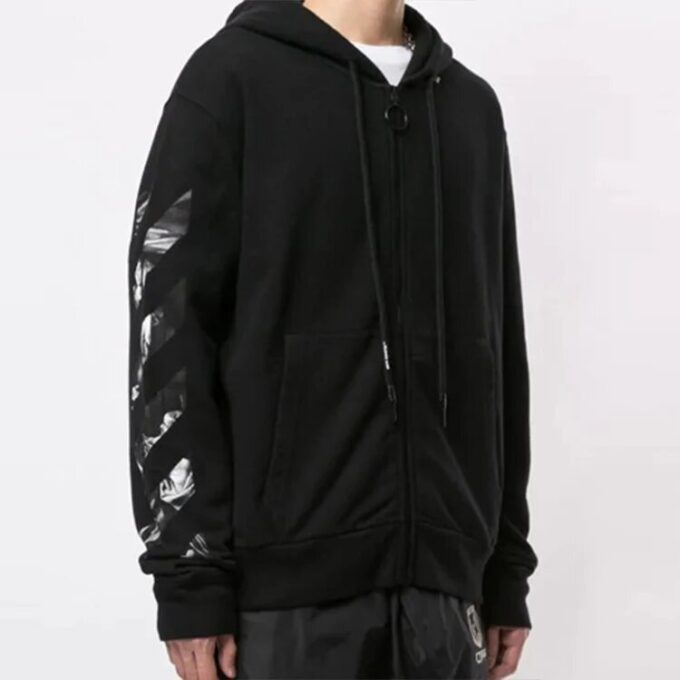 Caravaggio Square Slim Zip-hettegenser «Svart/Flerfarget»