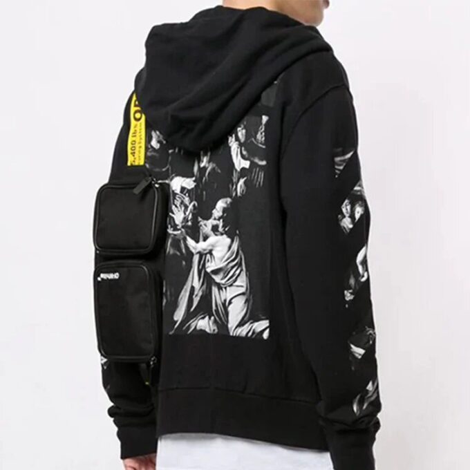 Caravaggio Square Slim Zip-hettegenser «Svart/Flerfarget»