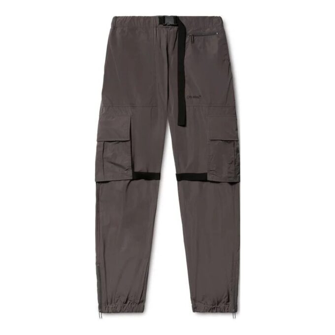 Cargo-bukser med diagonale striper i polyester «Dark Grey»