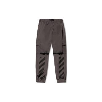 Cargo-bukser med diagonale striper i polyester «Dark Grey»