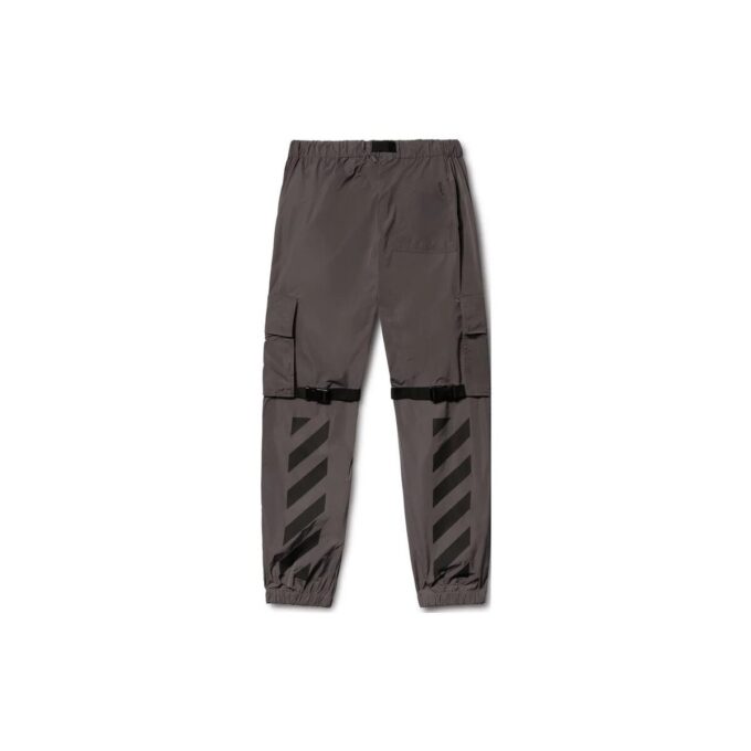 Cargo-bukser med diagonale striper i polyester «Dark Grey»