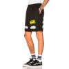 Casual shorts med bokstavtrykk, svart