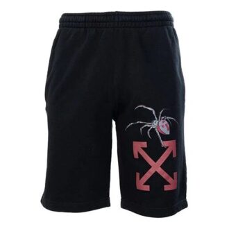 Casual shorts med trykk, standardversjon, svart