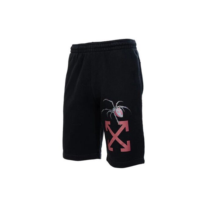 Casual shorts med trykk, standardversjon, svart