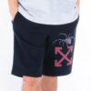 Casual shorts med trykk, standardversjon, svart