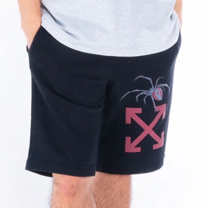 Casual shorts med trykk, standardversjon, svart
