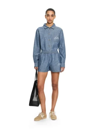 Chambray-denim pyjamas-Shorts