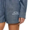 Chambray-denim pyjamas-Shorts