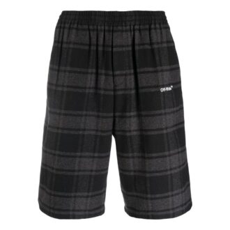 Check-Print Shorts «Black Grey»