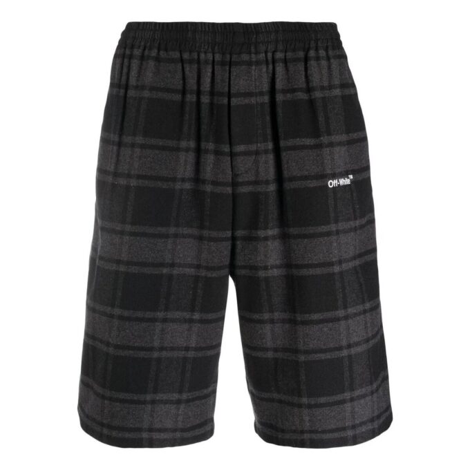 Check-Print Shorts «Black Grey»