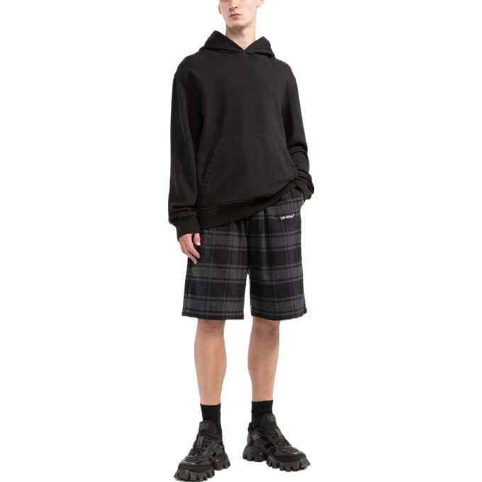 Check-Print Shorts «Black Grey»