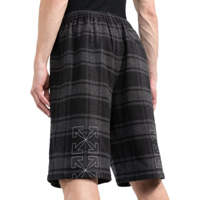 Check-Print Shorts «Black Grey»