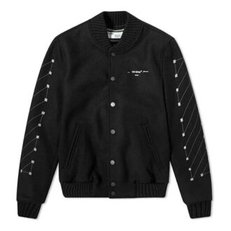Chevron Varsity Baseballjakke for menn, svart