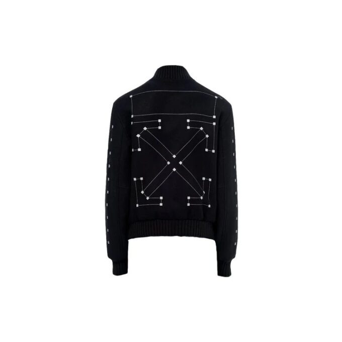 Chevron Varsity Baseballjakke for menn, svart