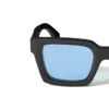 Clip-on-solbriller med lyseblå glass