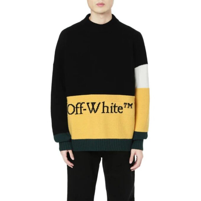 Colorblock Alphabet Knit Svart