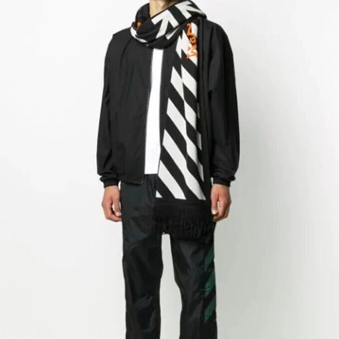 Cotton Icon Classic skjerf svart/hvitt