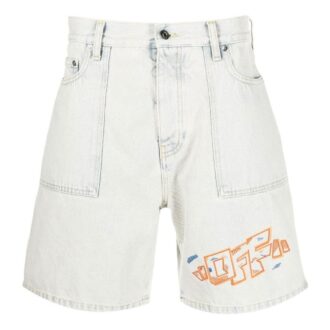 Denim Shorts med brodert logo