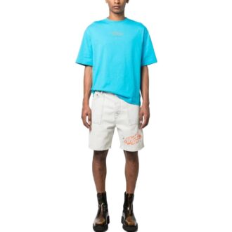 Denim Shorts med brodert logo