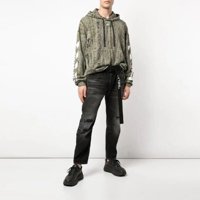 Diag Arrows Camo Logo Print Bomull