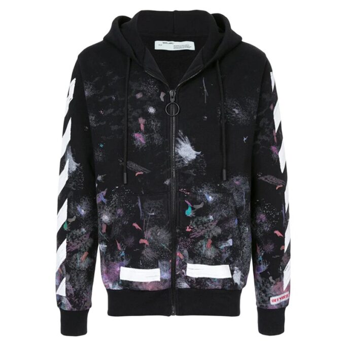 Diag Galaxy Brush Zip Hoody «Svart Hvit Flerfarget»