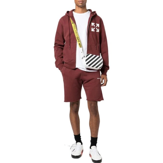 Diag Helvetica Sweatshort «Barolo»