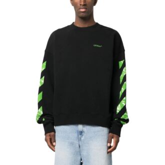 Diag Stripe bomullsgenser «Svart»