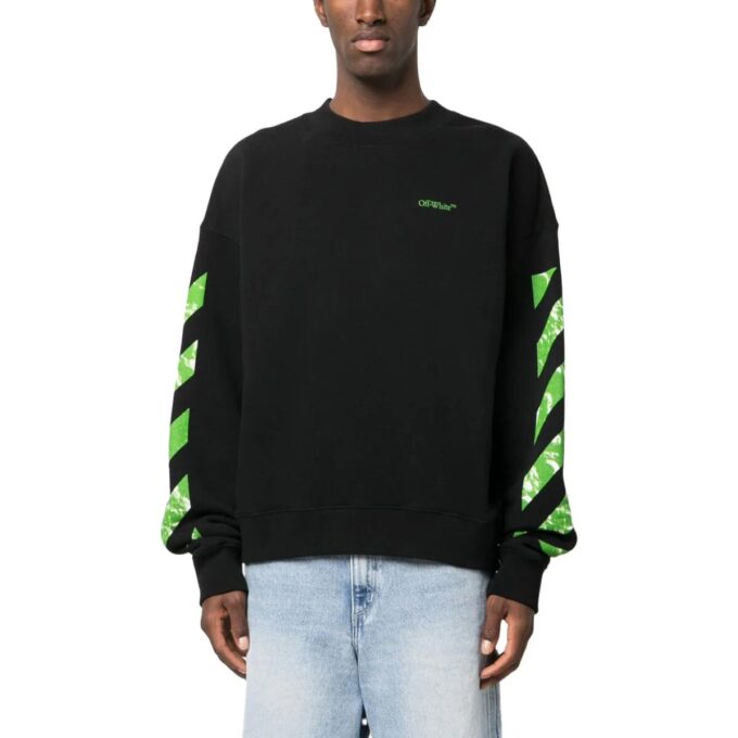 Diag Stripe bomullsgenser «Svart»
