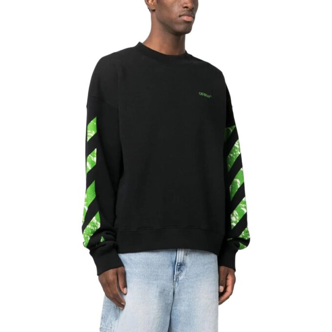 Diag Stripe bomullsgenser «Svart»