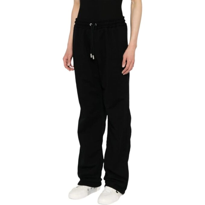 Diag-stripe broderte joggebukser «Svart»